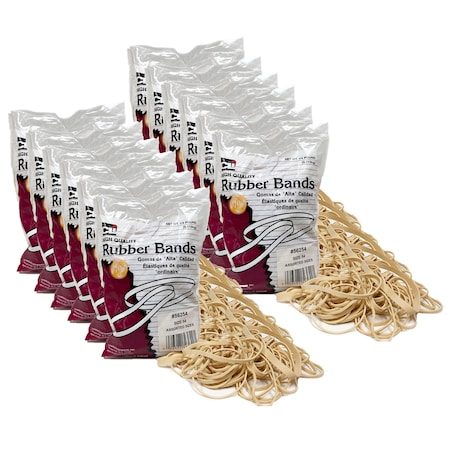 Charles Leonard Rubber Bands, High Quality, No 54 Assorted, 1/4 Lb./Bag, PK12 56254
